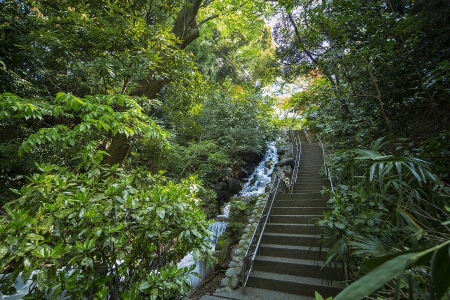 The Path of Art runs along Tatsumi Canal to Honda-no-Mori Park