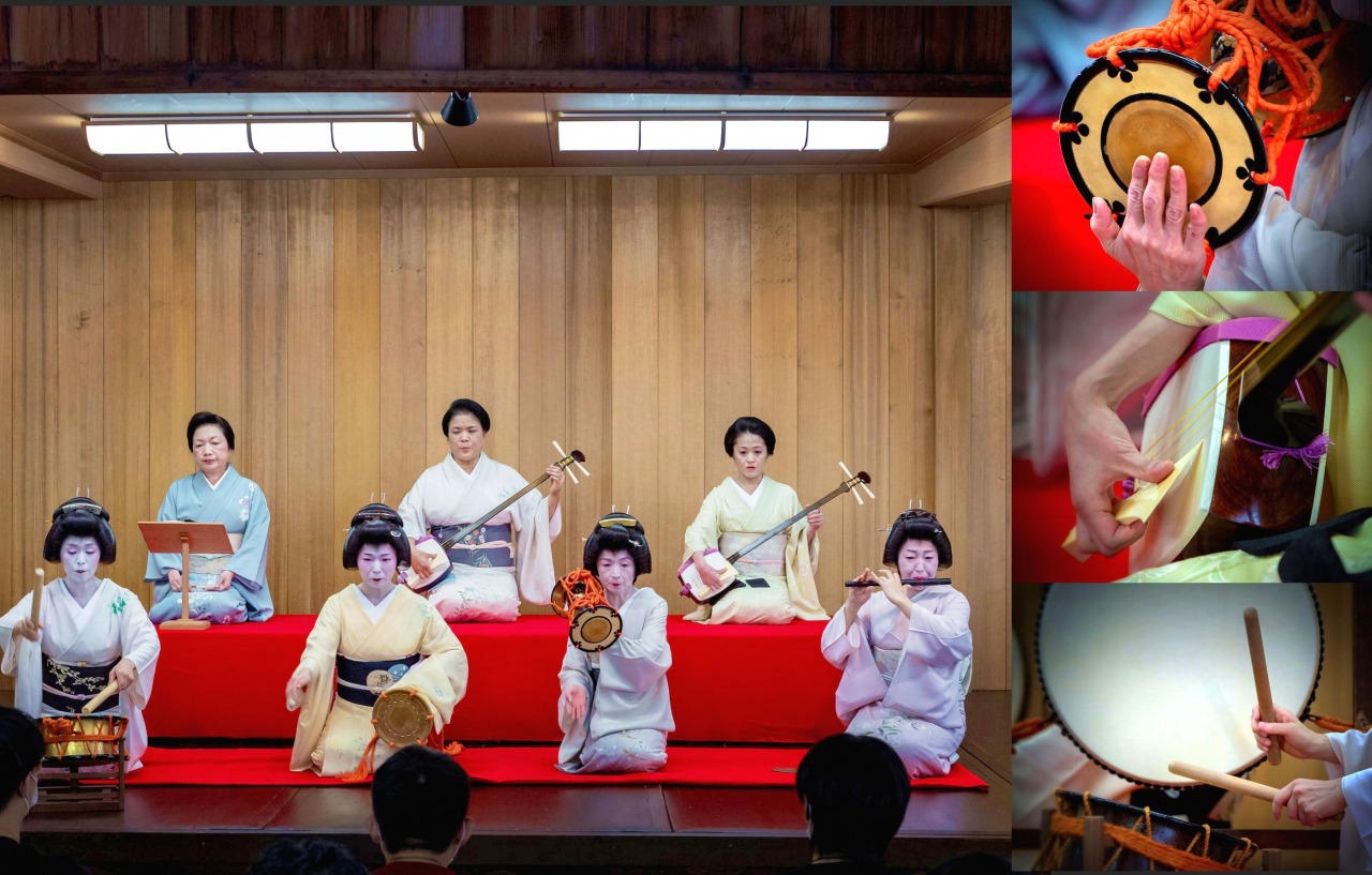 A Japanese orchestra performed by geisha at the West Geish…
