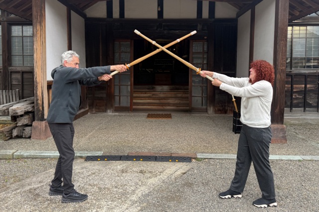 We practise together.