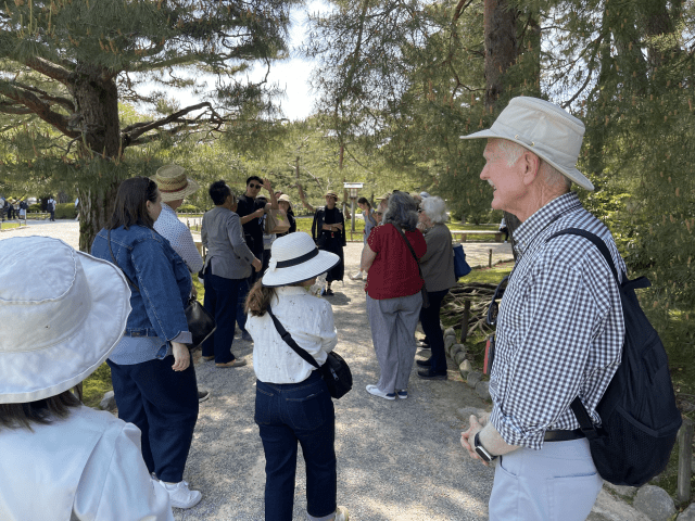 In the shadow area of big trees in Kenrokuen Garden