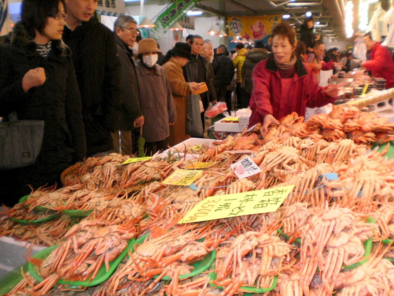 Mercado de pescado Iki-iki del puerto de Kanazawa